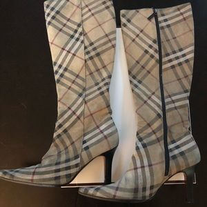 Authentic Burberry Nova Check Suede boots